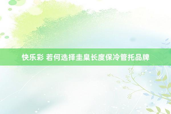 快乐彩 若何选择圭臬长度保冷管托品牌