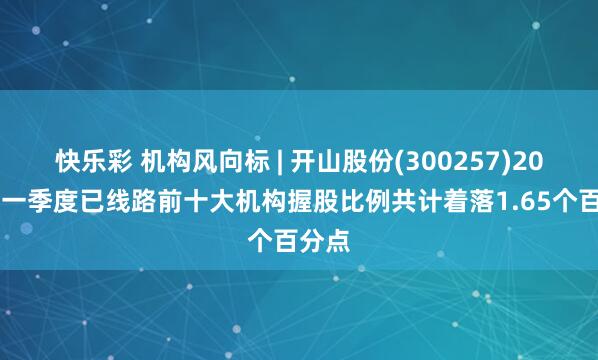 快乐彩 机构风向标 | 开山股份(300257)2026年一季度已线路前十大机构握股比例共计着落1.65个百分点