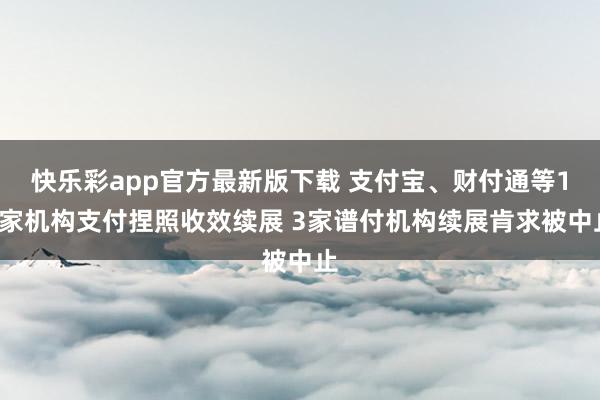 快乐彩app官方最新版下载 支付宝、财付通等17家机构支付捏照收效续展 3家谱付机构续展肯求被中止
