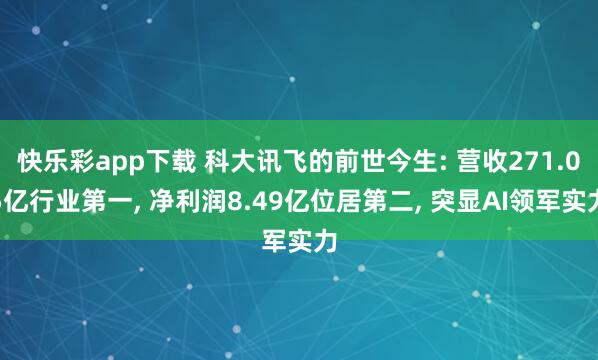 快乐彩app下载 科大讯飞的前世今生: 营收271.05亿行业第一， 净利润8.49亿位居第二， 突显AI领军实力
